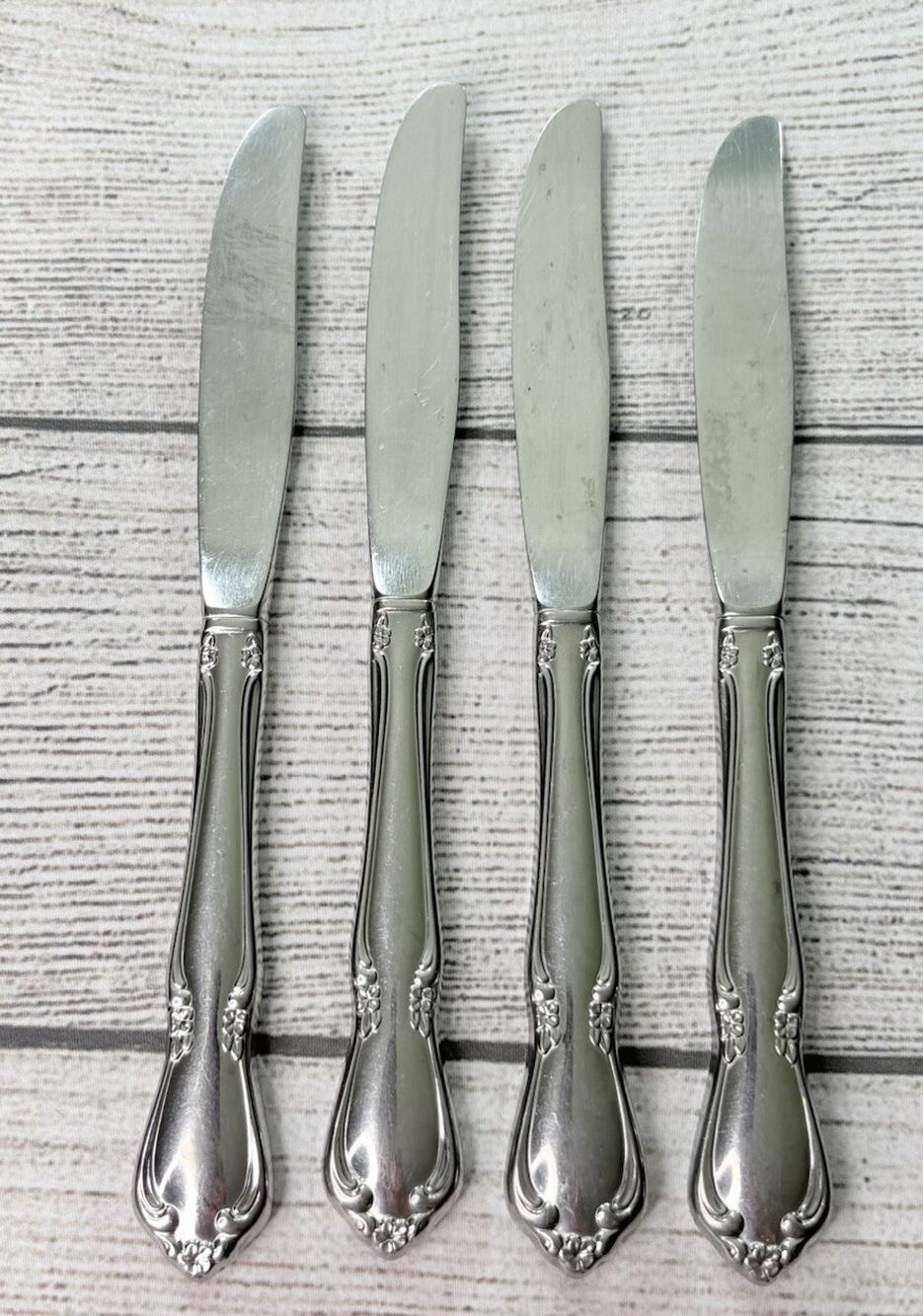 Oneida Community Chatelaine Stainless Steel Flatware Knives Lot Of 4 - Picture 1 of 4
